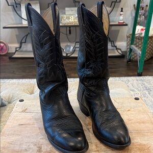 Nocona 9.5 Black Leather Cowboy Boots